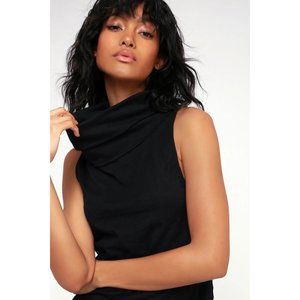 Lulus Summer Thing Black Sleeveless Cowl Neck Top